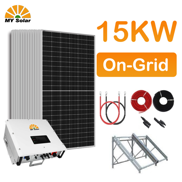 Sistem Tenaga Suria Luar Grid Kit Lengkap Sistem Tenaga Suria 15KW Pakej Penuh untuk Rumah