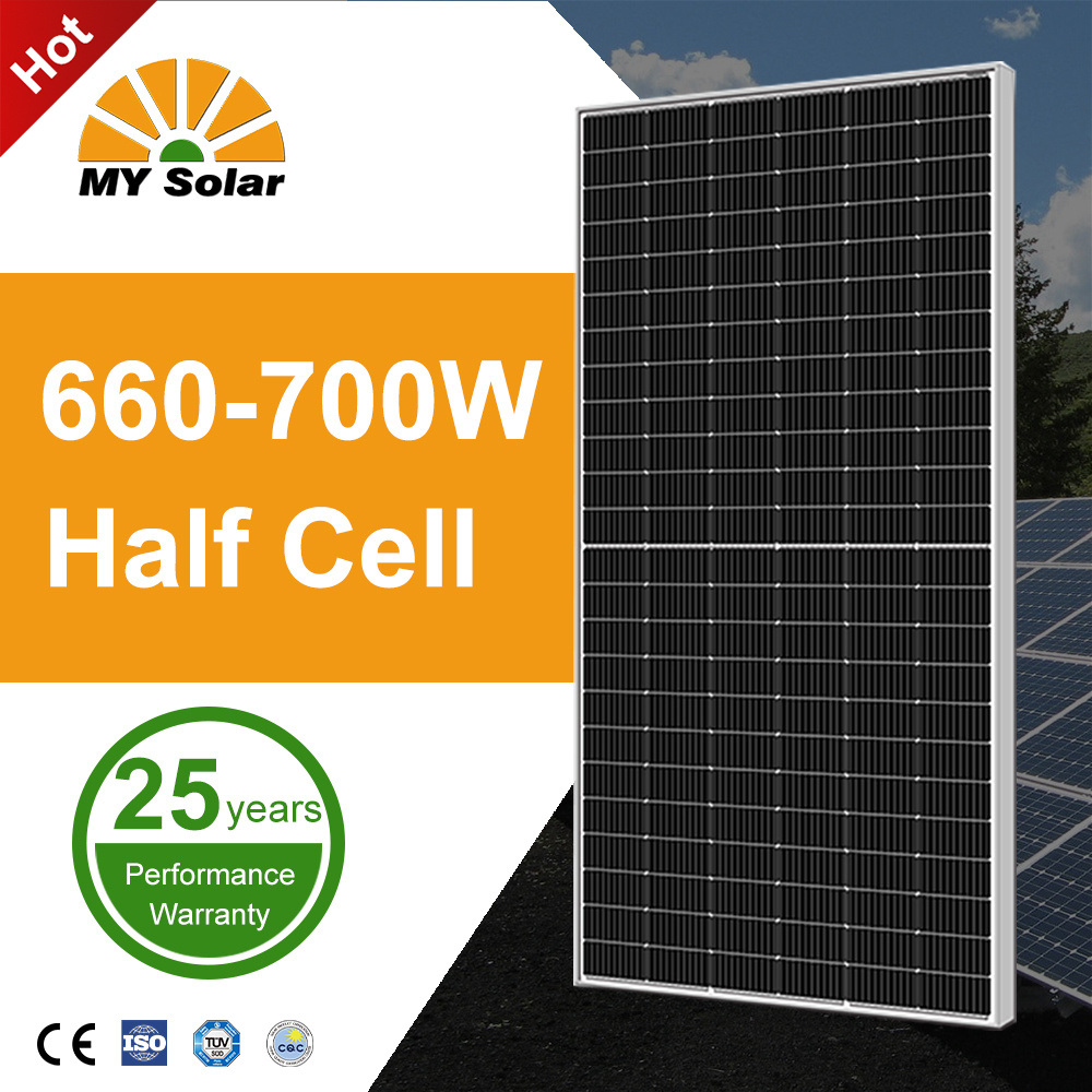 2024 Panel Suria Baharu 600W 610w 620w 630w 650w 700W TUV CE Diluluskan Panel PV Mono P Jenis Modul untuk Mysolar Rumah