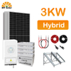 Kegunaan Rumah 3kw 3000W Sistem Tenaga Tenaga Solar Hibrid Sistem Panel Fotovoltaik