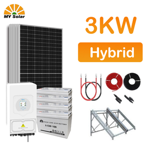 Kegunaan Rumah 3kw 3000W Sistem Tenaga Tenaga Solar Hibrid Sistem Panel Fotovoltaik